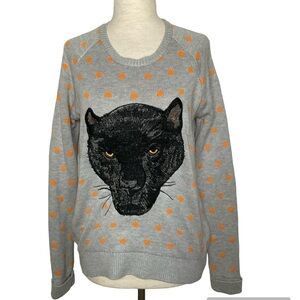 TopShop Jaquard Polka Dot Knit Sweater  Round Neck Size 4